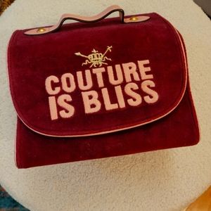 Juicy couture velour makeup bag pink and maroon